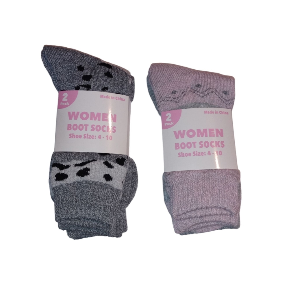 2 / 2 Packs Women Boot Socks Shoe‎ Size: 4-10